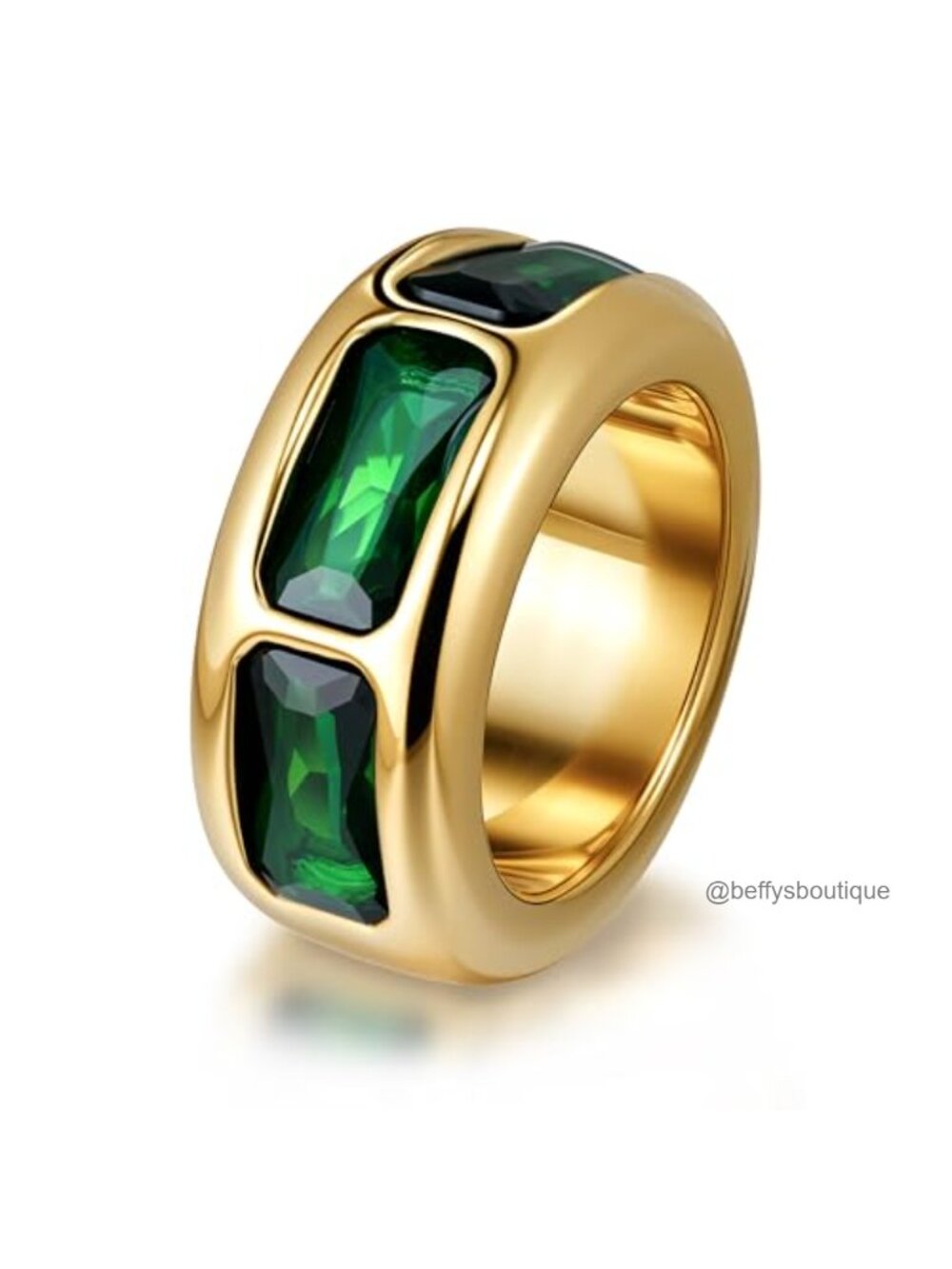 18k Gold-Plated Chunky Dome Cocktail Statement Ring Size 7